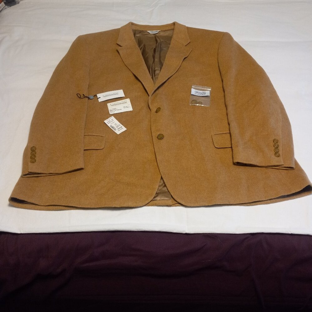 Joseph & Feiss 56R 100% Camelhair  Tan Suit Jacket